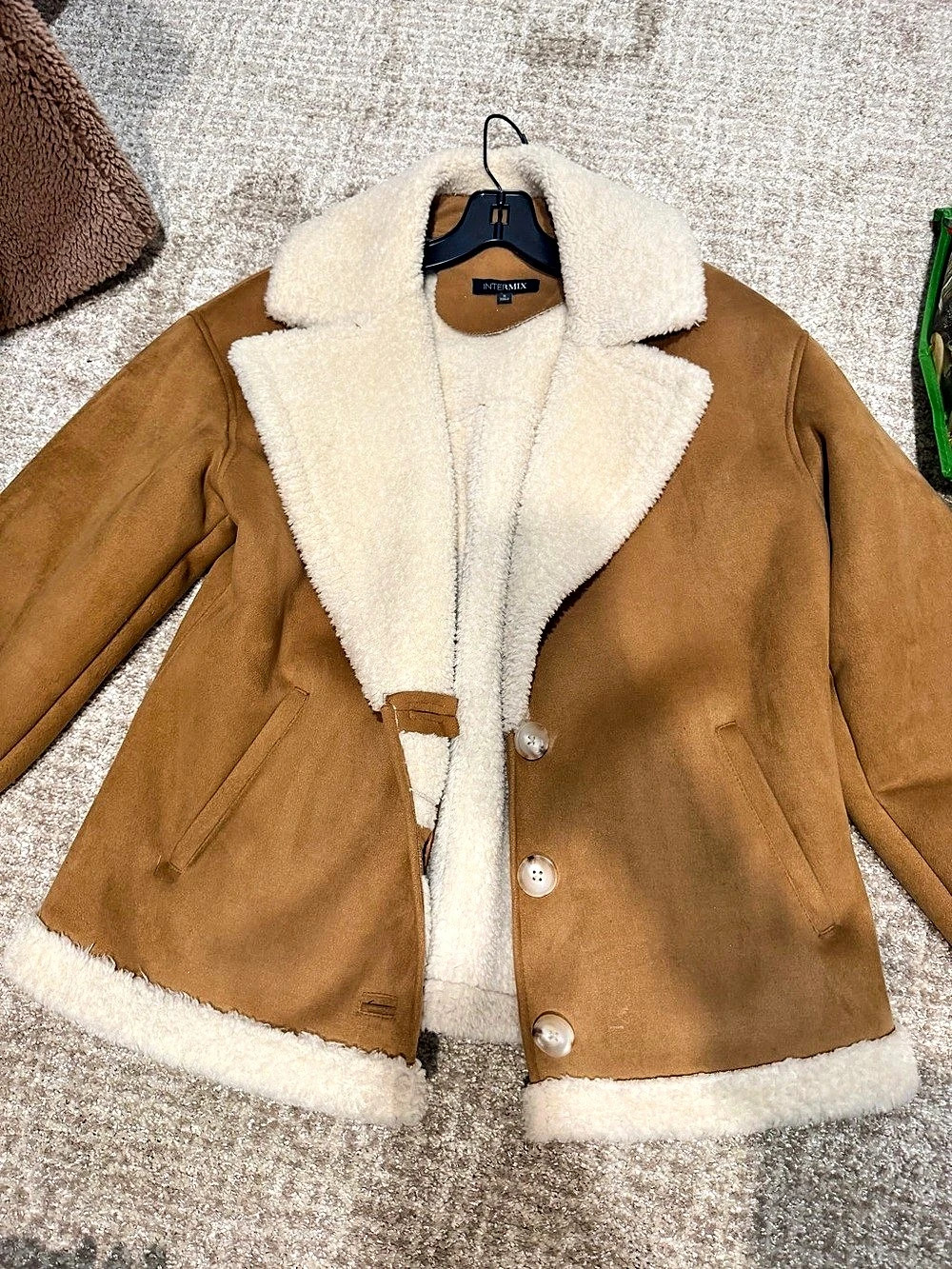 Intermix faux Brown & Cream Shearling Jacket